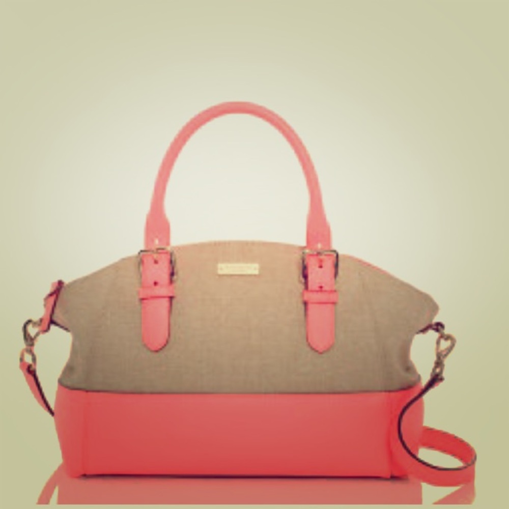 Kate Spade bright pink and tan purse